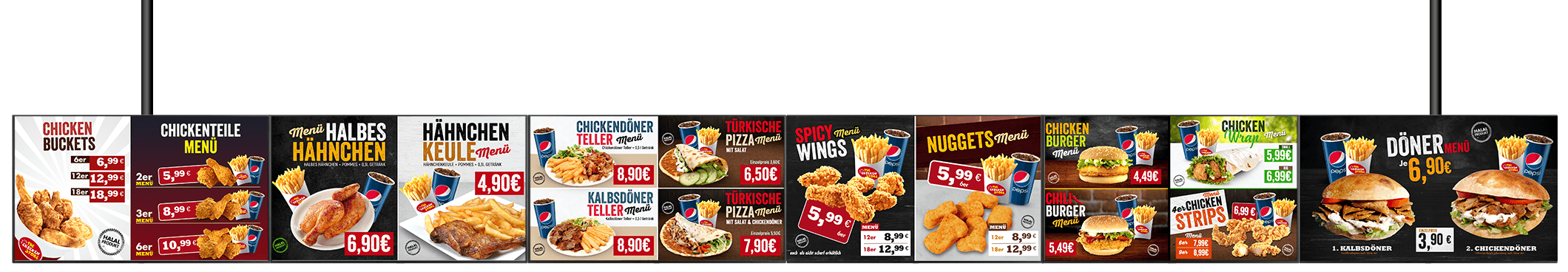 digitales menüboard digitale speisekarte display für gastronomie